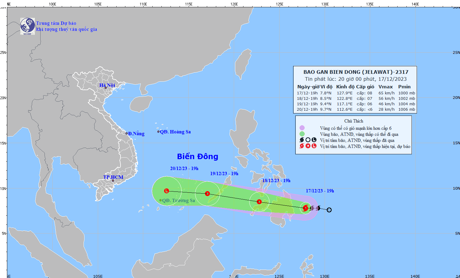 Thông tin mới nhất về cơn bão JELAWAT gần biển Đông
