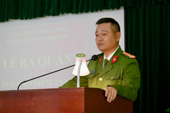 Thượng tá Đặng Thế Dũng – Trưởng Công an quận Đồ Sơn phát động Lễ ra quân