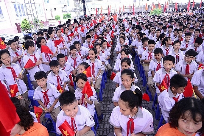 Hình ảnh ghi nhận tại trường THCS Quang Minh, huyện Mê Linh. Ảnh: Phạm Hùng