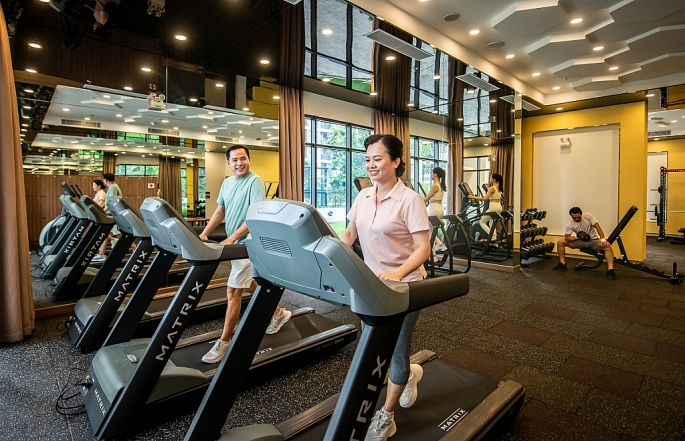 Với phòng tập gym ngay trong tòa nhà, cư dân dễ dàng tập luyện nâng cao sức khỏe mỗi ngày
