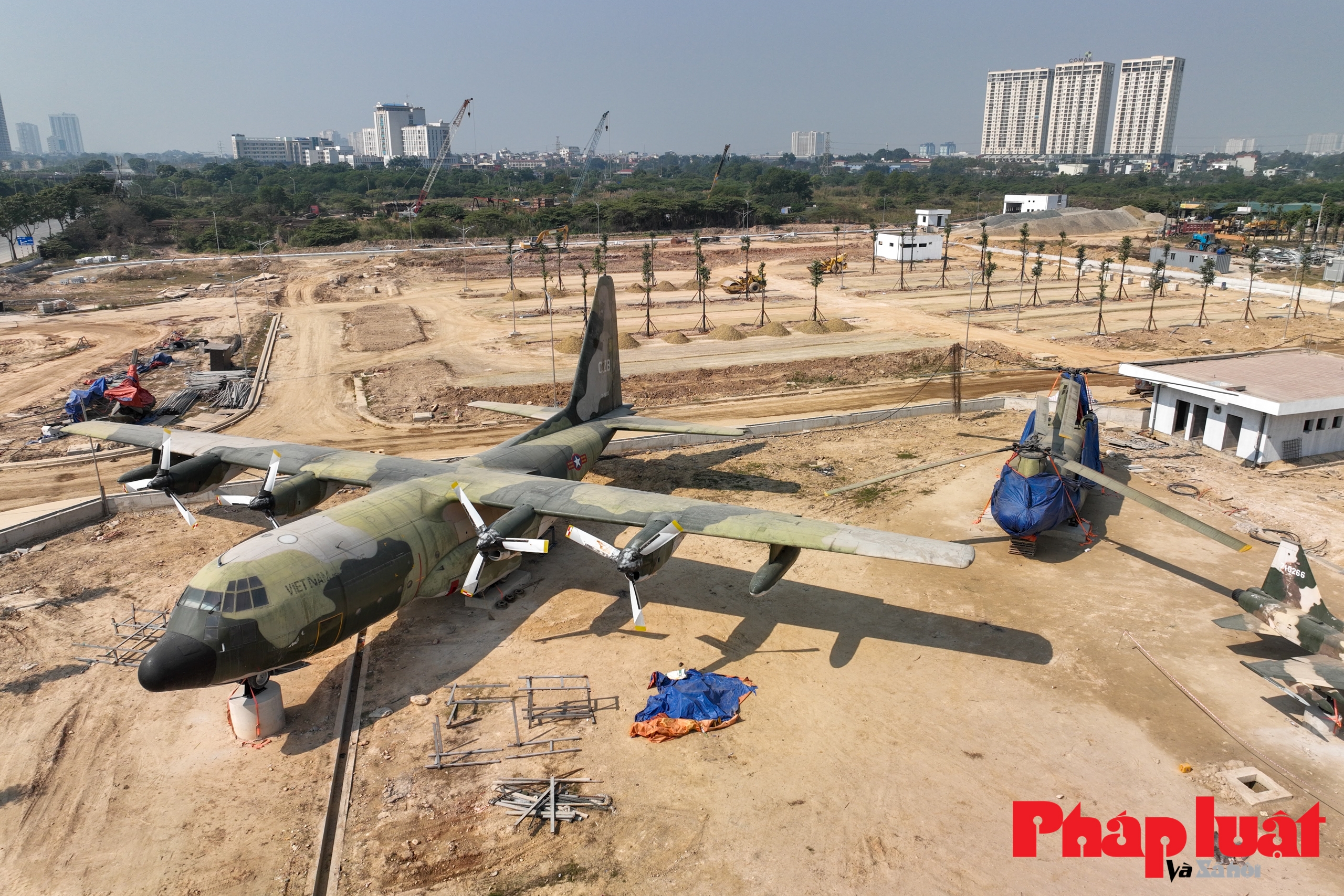 Toàn cảnh bảo tàng lịch sử Quân sự Việt Nam đang được triển khai