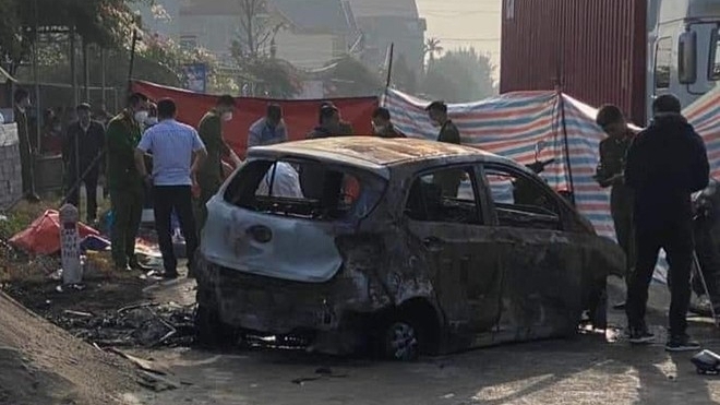 Thông tin mới vụ phát hiện thi thể trong xe ô tô bị cháy ở Thái Bình