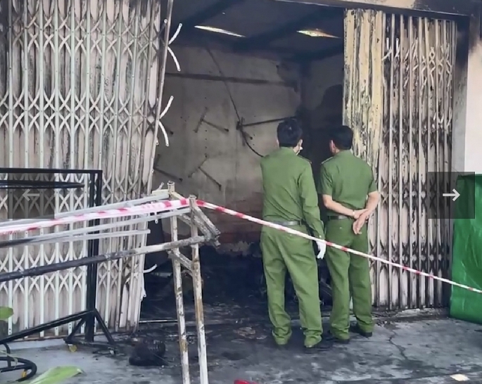 Hiện trường vụ cháy khiến 3 người tử vong tại thị xã An Khê, Gia Lai.	Ảnh: CACC