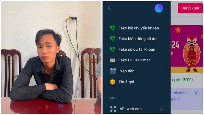 -	Đối tượng Hoàng Ngọc Khải sử dụng phần mềm Fakebillck để tạo biên lai xác nhận đã chuyển tiền. Ảnh: CQCA