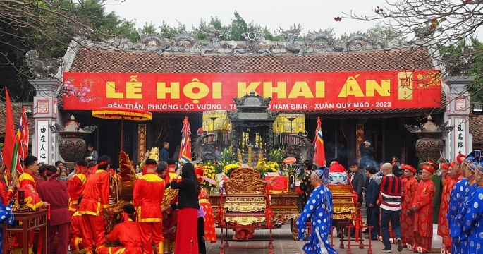 Lễ hội Khai ấn đền Trần Nam Định 2023. Ảnh: P.V