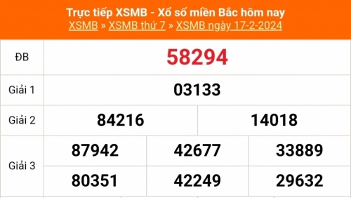 XSMB - Kết quả xổ số miền Bắc hôm nay 18/2/2024 - XSMB 18/2/2024