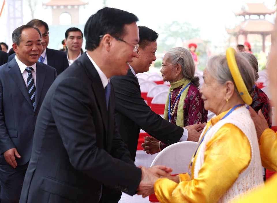 Chủ tịch nước Võ Văn Thưởng dự khai bút đầu Xuân tại huyện Thường Tín