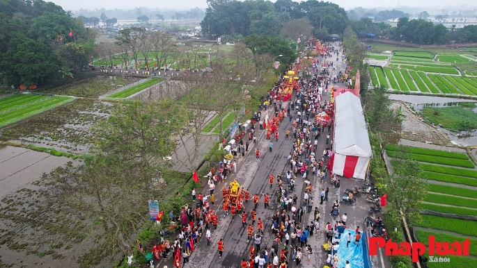 Lễ hội đền Sái (huyện Đông Anh, Hà Nội) tổ chức năm 2024.	Ảnh: Khánh Huy