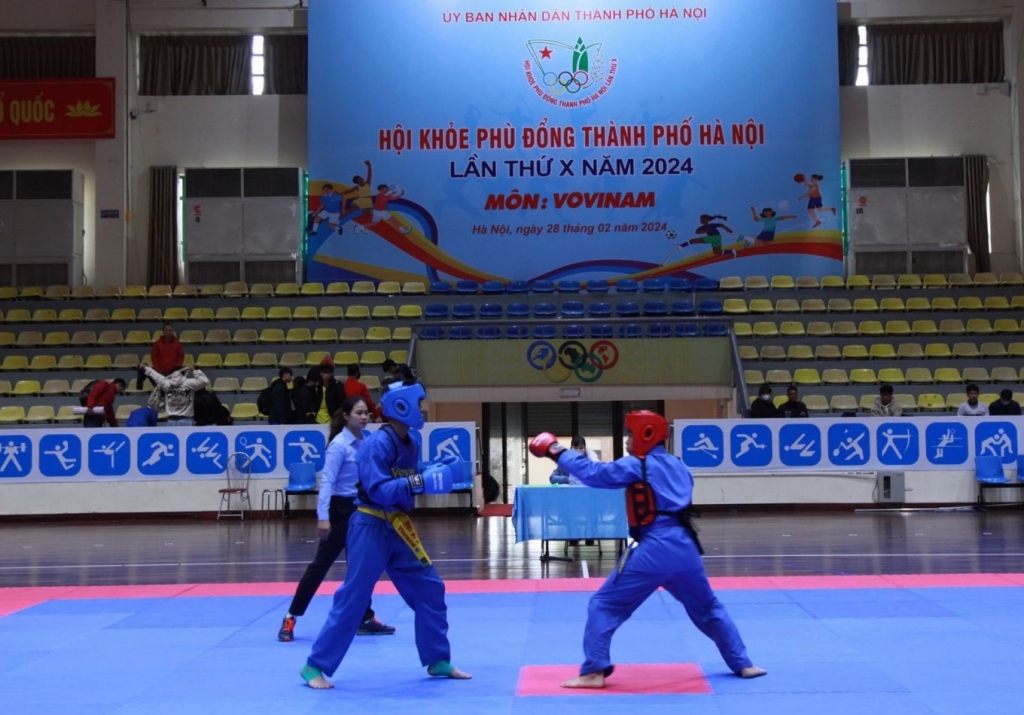 Học sinh Hà Nội thi đấu tưng bừng với môn võ Vovinam tại Hội khỏe Phù Đổng