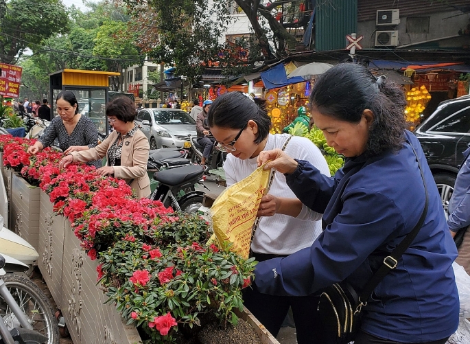 Hội Liên hiệp phụ nữ phường Hàng Bông, quận Hoàn Kiếm, Hà Nội với tuyến phố xanh  Ảnh: Thu Hường