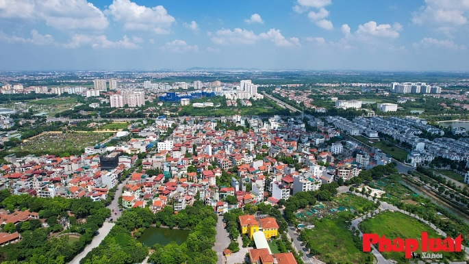 Một góc quận Long Biên (TP Hà Nội) nhìn từ trên cao. Ảnh: Khánh Huy