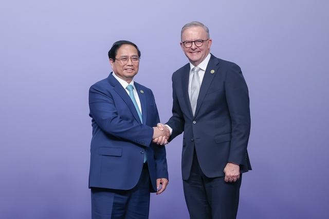 Thủ tướng Phạm Minh Chính gặp song phương các nhà lãnh đạo tại Hội nghị Cấp cao ASEAN- Australia