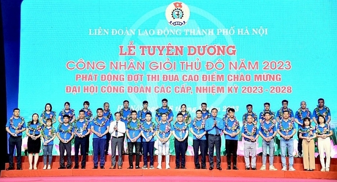 Hà Nội tuyên dương “Công nhân giỏi Thủ đô” năm 2023. Ảnh: P.V