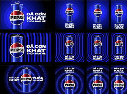 Hình ảnh bộ nhận diện thương hiệu mới của Pepsi tại Việt Nam