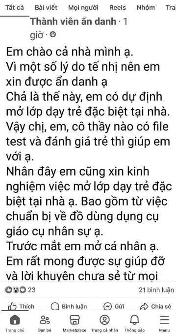 Bài viết nhờ cộng đồng mạng tư vấn kinh nghiệm mở lớp giáo dục đặc biệt cho trẻ. Ảnh: A.N