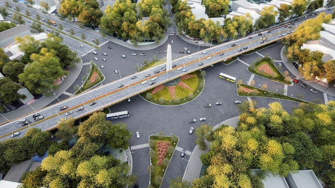 Dự án xây dựng nút giao khác mức tại Ngã 4 đường Tôn Đức Thắng - Máng Nước - Quốc lộ 5 chính thức triển khai thi công từ ngày 2/4/2023. Ảnh: Khải Anh