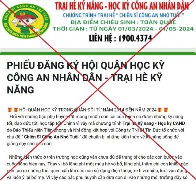 Cảnh giác với các chiêu thức lừa đảo giả mạo trại hè