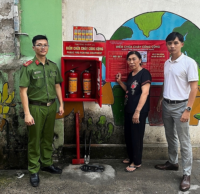 Một Điểm chữa cháy công cộng tại phường Xuân La, quận Tây Hồ.            Ảnh: K.P