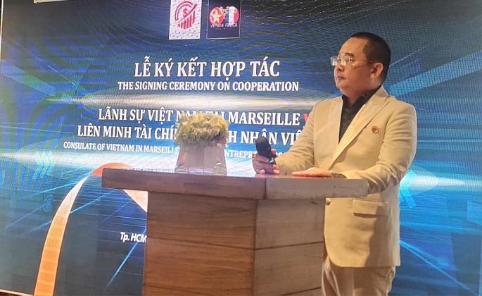 Ông Trần Hoàng Khải Chủ tịch (VFA) phát biểu tại buổi lễ 