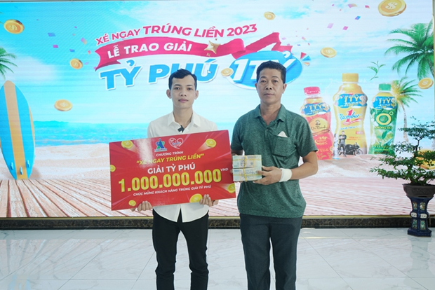 Anh Nguyễn Hoàng Em trúng giải 1 tỷ đồng năm 2023 sau khi uống nước tăng lực Number 1