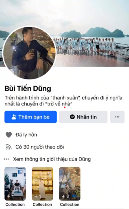 Tài khoản Facebook đối tượng sử dụng để kết bạn tiếp cận với nạn nhân