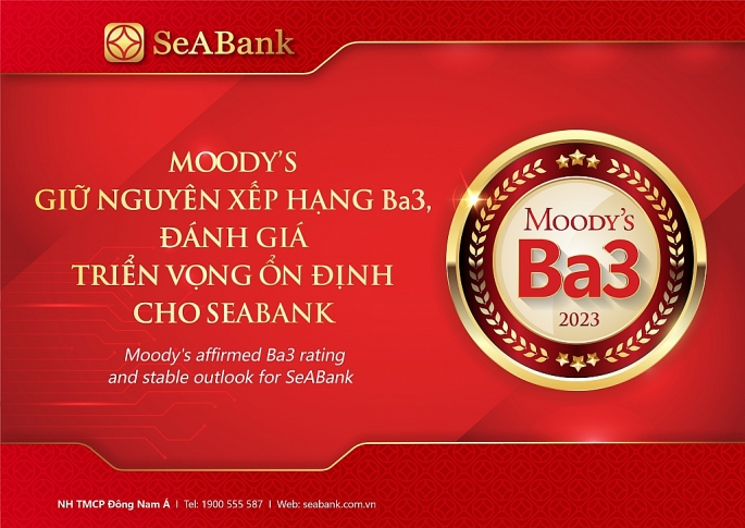SeABank tiếp tục được Moody’s xếp hạng Ba3 cho nhiều danh mục quan trọng