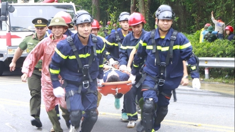 Vĩnh Phúc: diễn tập cứu nạn, cứu hộ ứng phó thiên tai, sạt lở đất đá