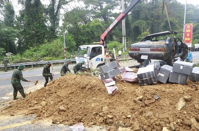 Vĩnh Phúc: diễn tập cứu nạn, cứu hộ ứng phó thiên tai, sạt lở đất đá