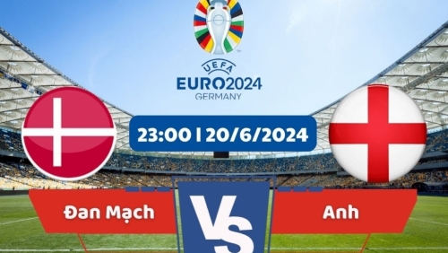 Link xem trực tiếp trận đấu Đan Mạch vs Anh, vòng bảng EURO 2024