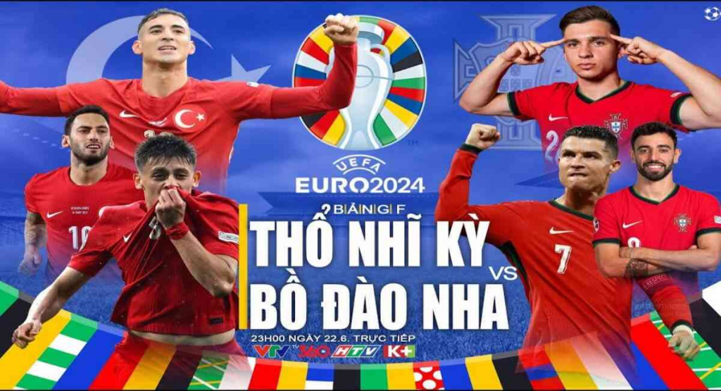 Link xem trực tiếp trận đấu Thổ Nhĩ Kỳ vs Bồ Đào Nha, vòng bảng EURO 2024