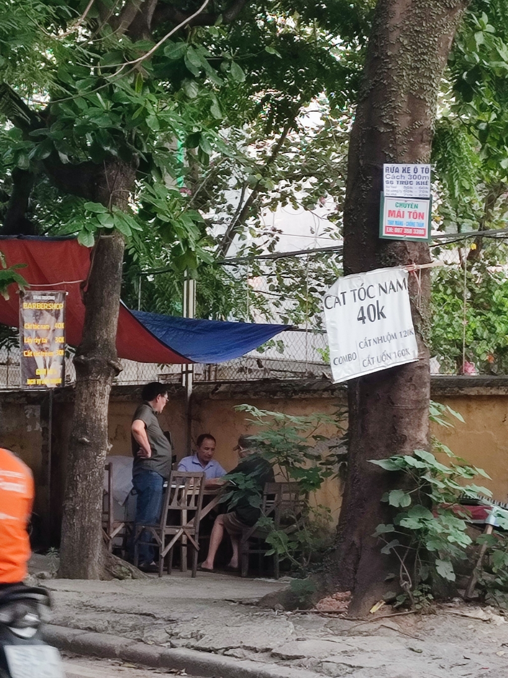 Ảnh: Những quảng cáo, rao vặt được dán lên cây trên phố Vũ Ngọc Phan (quận Đống Đa, Hà Nội) Ảnh: Bản Sa