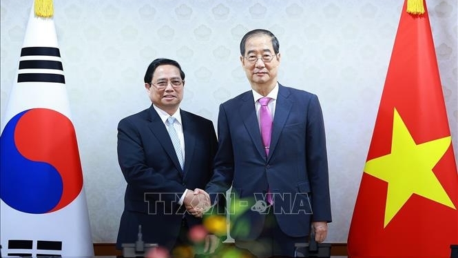 Thủ tướng Phạm Minh Chính hội đàm với Thủ tướng Hàn Quốc