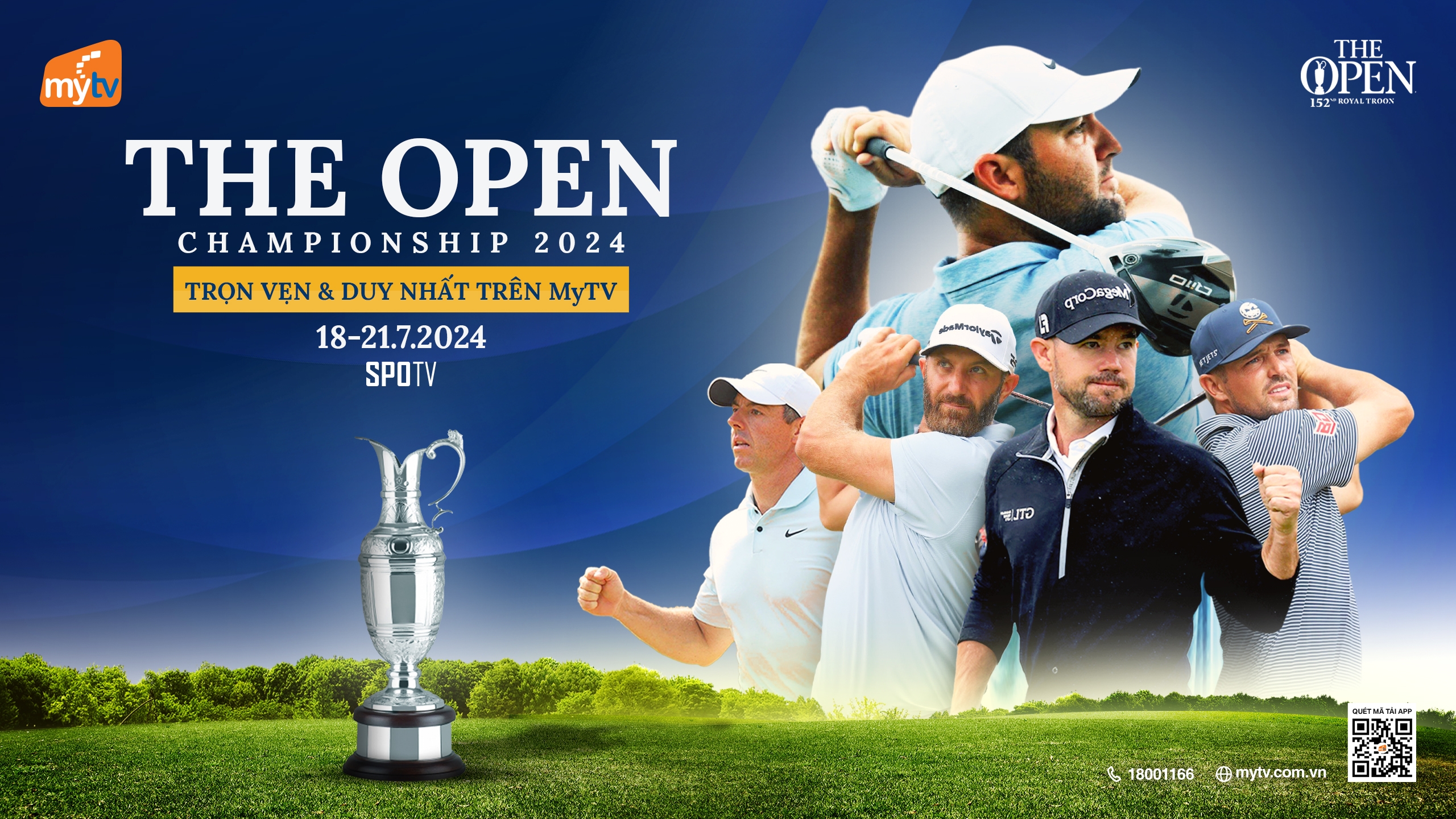 MYTV phát độc quyền giải golf The Open Championship 2024