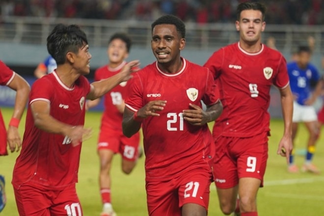 U19 Indonesia thắng đậm U19 Timor-Leste ở lượt trận cuối vòng bảng U19 Đông Nam Á 2024. Ảnh: PSSI