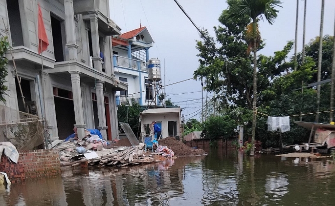 Huyện Thạch Thất, Hà Nội: 21,4ha diện tích hoa màu bị ngập sâu