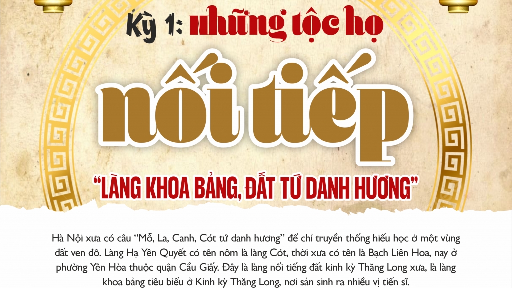 Kỳ 1: Vẻ vang những tộc họ nối tiếp “làng khoa bảng, đất tứ danh hương”