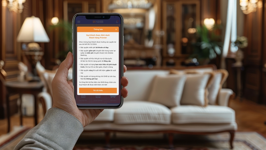 SHB Mobile cập nhật tính năng dành riêng cho khách hàng cao cấp