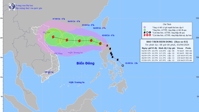 Bão YAGI vào Biển Đông, trở thành bão số 3