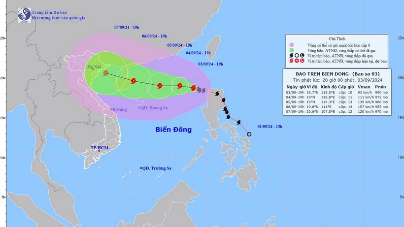 Hà Nội: chủ động ứng phó với bão số 3 trên Biển Đông