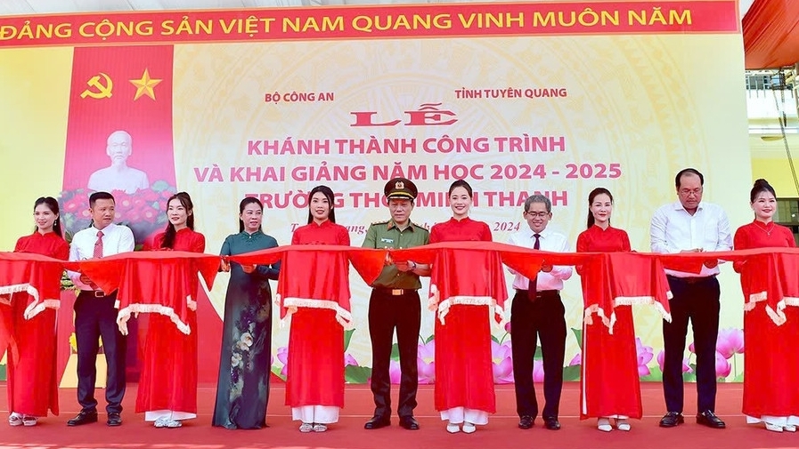 Khánh thành trường THCS Minh Thanh do Bộ Công an trao tặng ở Tuyên Quang