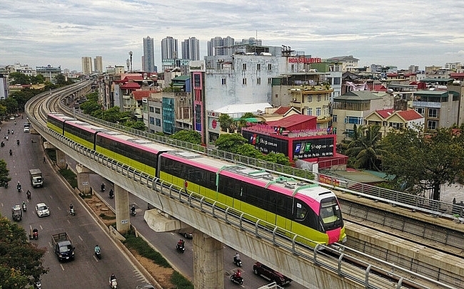 Tuyến đường sắt đô thị Metro Nhổn - ga Hà Nội. Ảnh: Khánh Huy