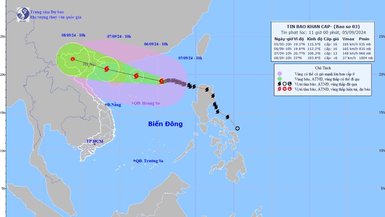 Tập trung ứng phó khẩn cấp bão số 3 đã mạnh lên thành siêu bão
