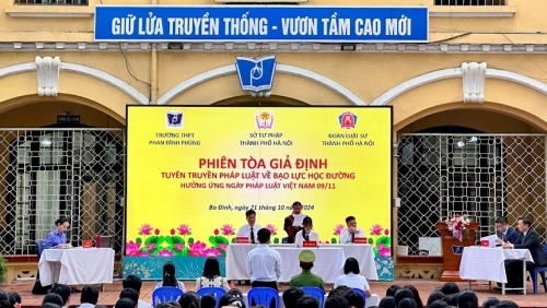 Hà Nội: sôi nổi hoạt động tuyên truyền pháp luật thông qua mô hình phiên tòa giả định tại trường học