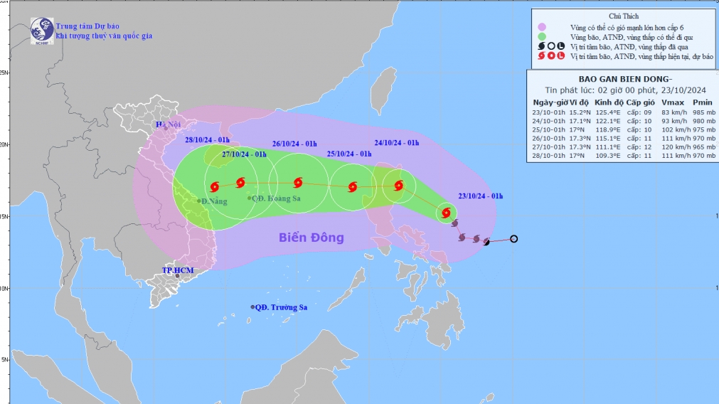 Dự báo hướng di chuyển và sức ảnh hưởng của bão Trami mới nhất