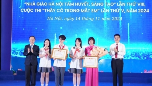 Hà Nội trao giải thưởng "Thầy cô trong mắt em" và "Nhà giáo tâm huyết, sáng tạo" năm 2024