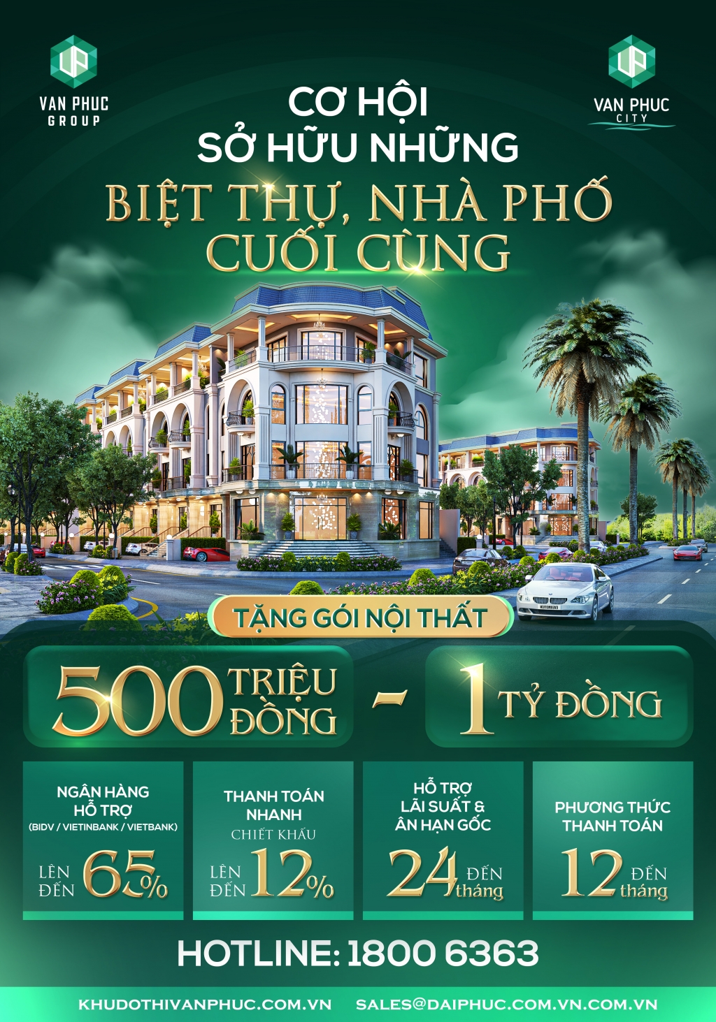 Chính sách ưu đãi hấp dẫn khi mua biệt thự, nhà phố tại Van Phuc City 