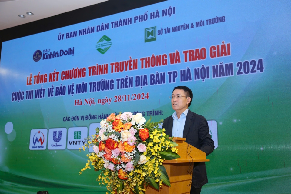 Phó Chủ tịch UBND TP Hà Nội Nguyễn Trọng Đông phát biểu tại buổi lễ. Ảnh: Phạm Hùng.