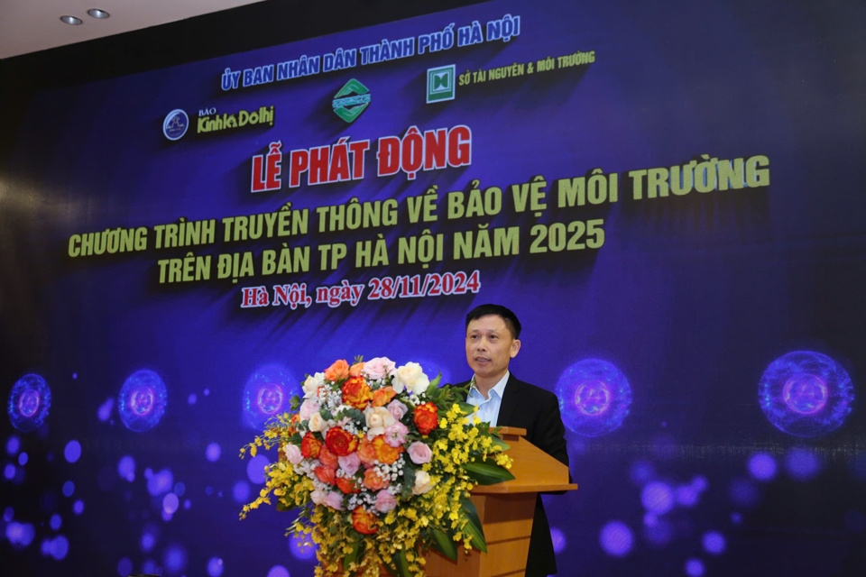 PGS.TS Nguyễn Thành Lợi - Trưởng BTC, Tổng Biên tập Báo Kinh tế & Đô thị phát biểu tại buổi lễ. Ảnh: Phạm Hùng.