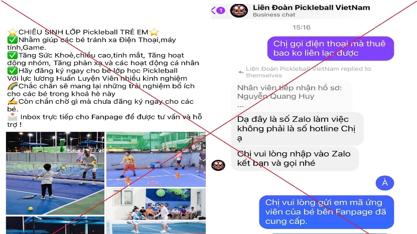 Người phụ nữ ở Hà Nội nhận trái đắng khi đăng ký học Pickleball cho con