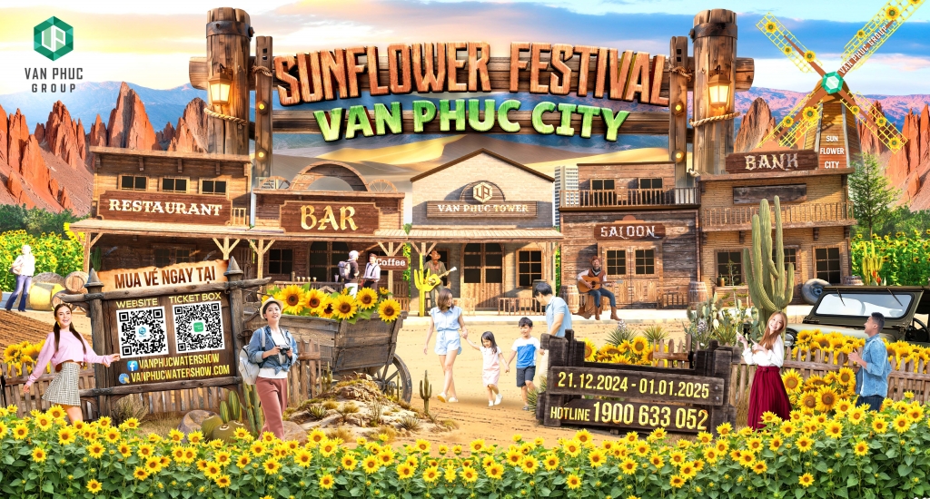 Lễ hội hoa hướng dương “SUNFLOWER FESTIVAL” tại Van Phuc City từ 21/12/2024 đến 01/01/2025.